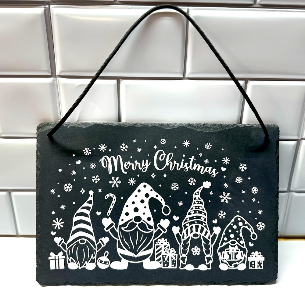 Christmas slate sign Homemade (High Quality) also can be customized for a name
